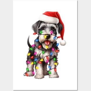 Christmas Miniature Schnauzer Posters and Art